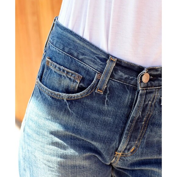 Outerknown S.E.A. Fillmore Boyfriend Denim Jeans 30 Blue Distressed New - Picture 15 of 16